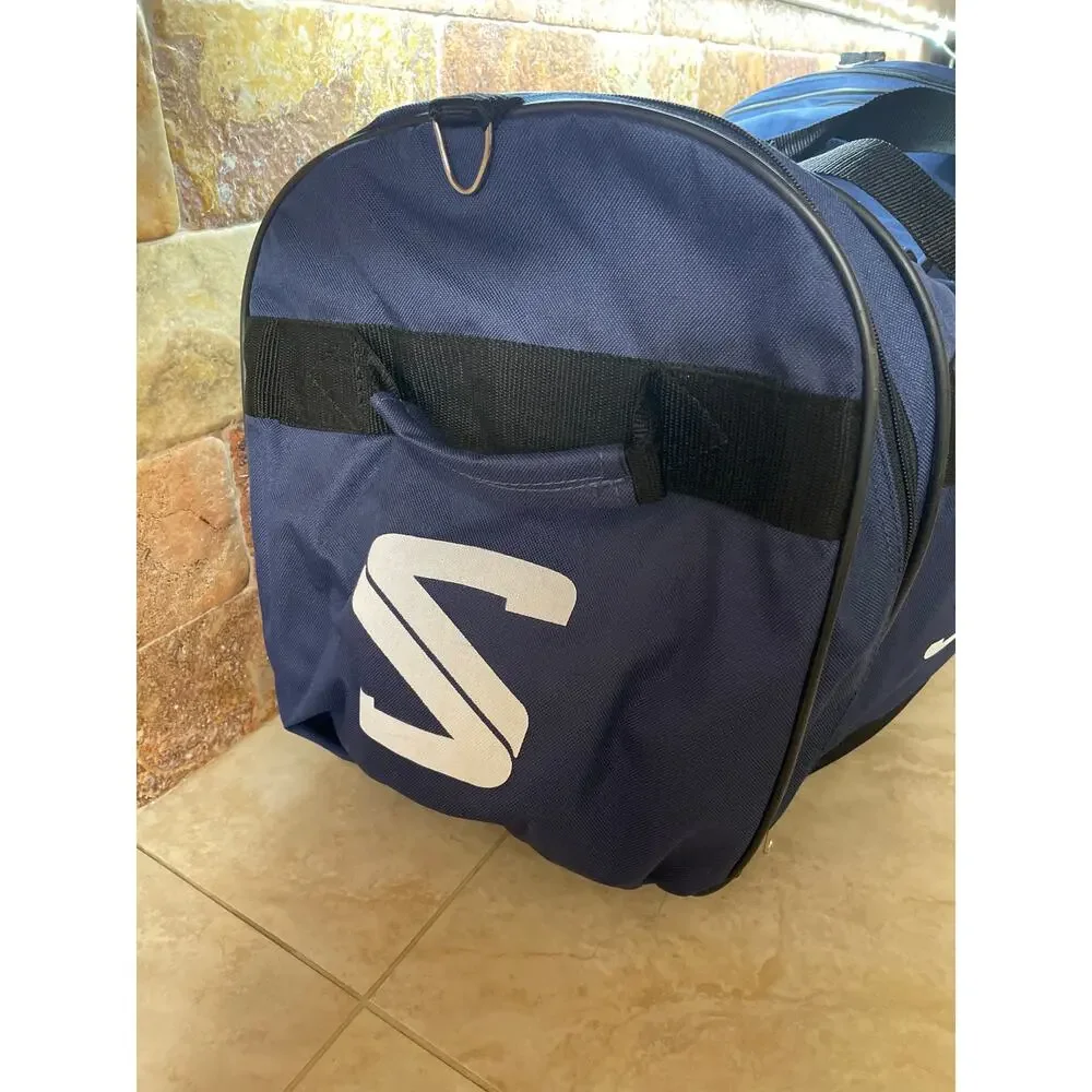 Salomon Duffel Bag Blue Gym Travel Sports Bag Large Multi Pocket Hockey